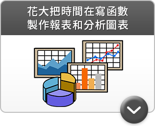 花大把時間在寫函數 製作報表和分析圖表